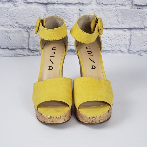 Unisa Hinna yellow wedge sandle - Picture 3 of 7